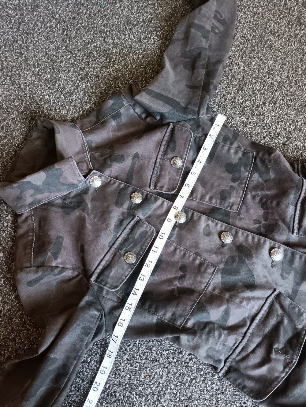 Cargo Military Style Camouflage Utility Jacket Army Coat London Jean Sz. 4 Women - Picture 11 of 12